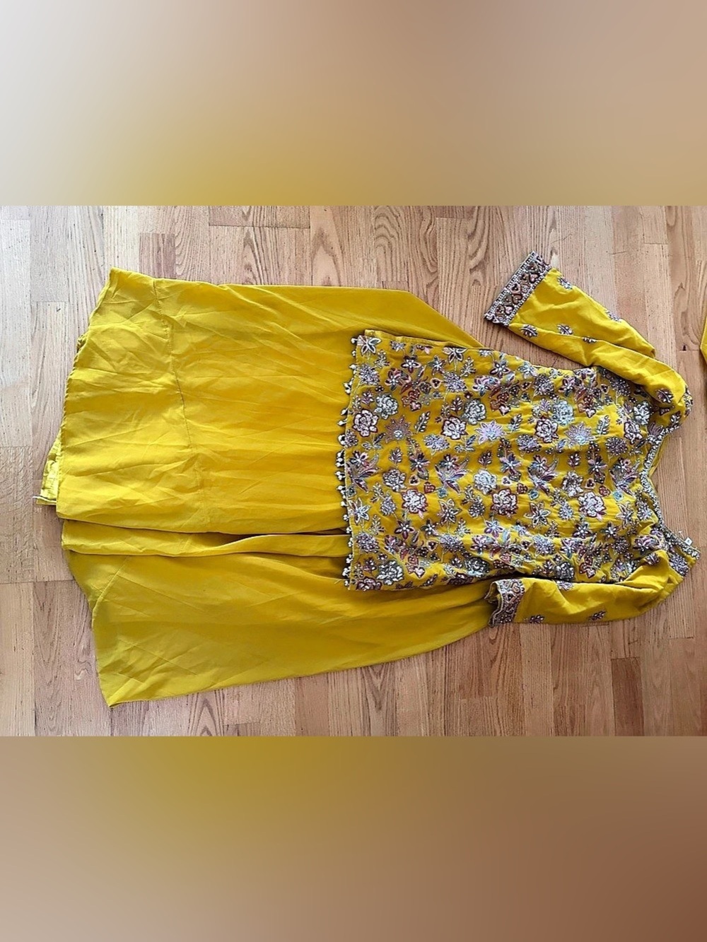 Yellow Floral Embellished Salwar